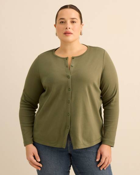 Haut &agrave; manches longues, col rond