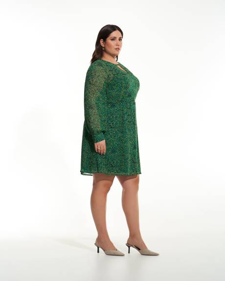 Swirl Print Flared Dress - Addition Elle