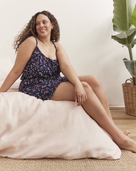 Short boxer à motif de fruits avec ourlet à franges, tissu responsable - ti VOGLIO