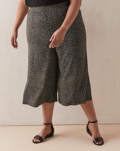 Printed Knit Pull-On Gaucho Pants - In Every Story