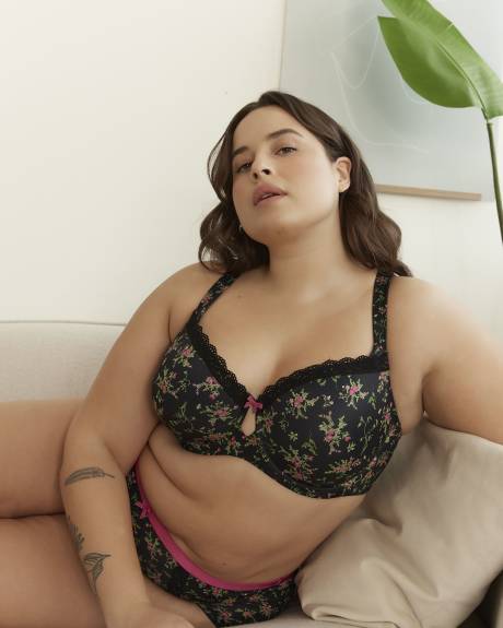 Floral-Print Breathable Underwire T-Shirt Bra - ti VOGLIO