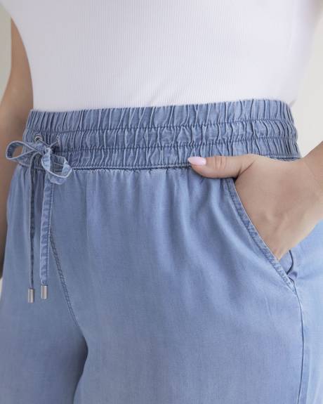 Pantalon à enfiler en tencel avec jambe évasée, délavé pâle - d/C JEANS