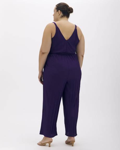 Combinaison plissée sans manches à jambe évasée - Addition Elle