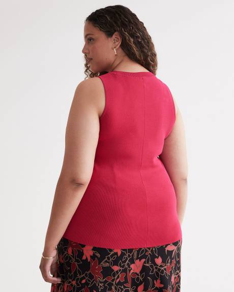 Sleeveless Sweater with Pointelle Stitches