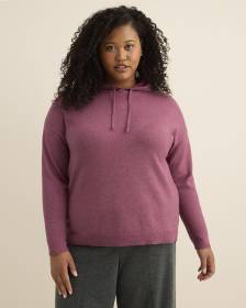 Relaxed-Fit Shaker-Stitch Hooded Sweater