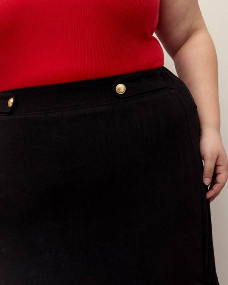 Jupe-short nautique en mélange de lin