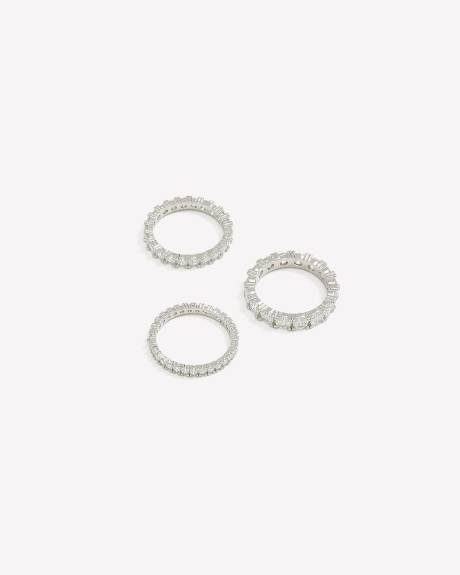 Cubic Zirconia Rings, Set of 3