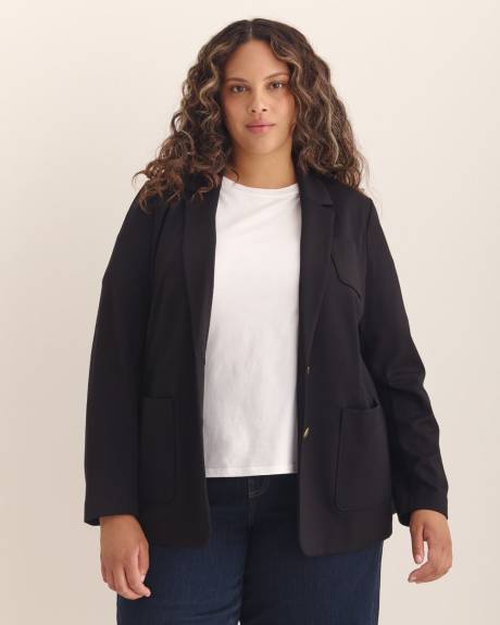 Responsible, Black Ponte de Roma Jacket with Tailoring Collar