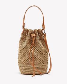 Straw Boho Drawstring Handbag