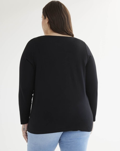 Solid Long-Sleeve Knit Top