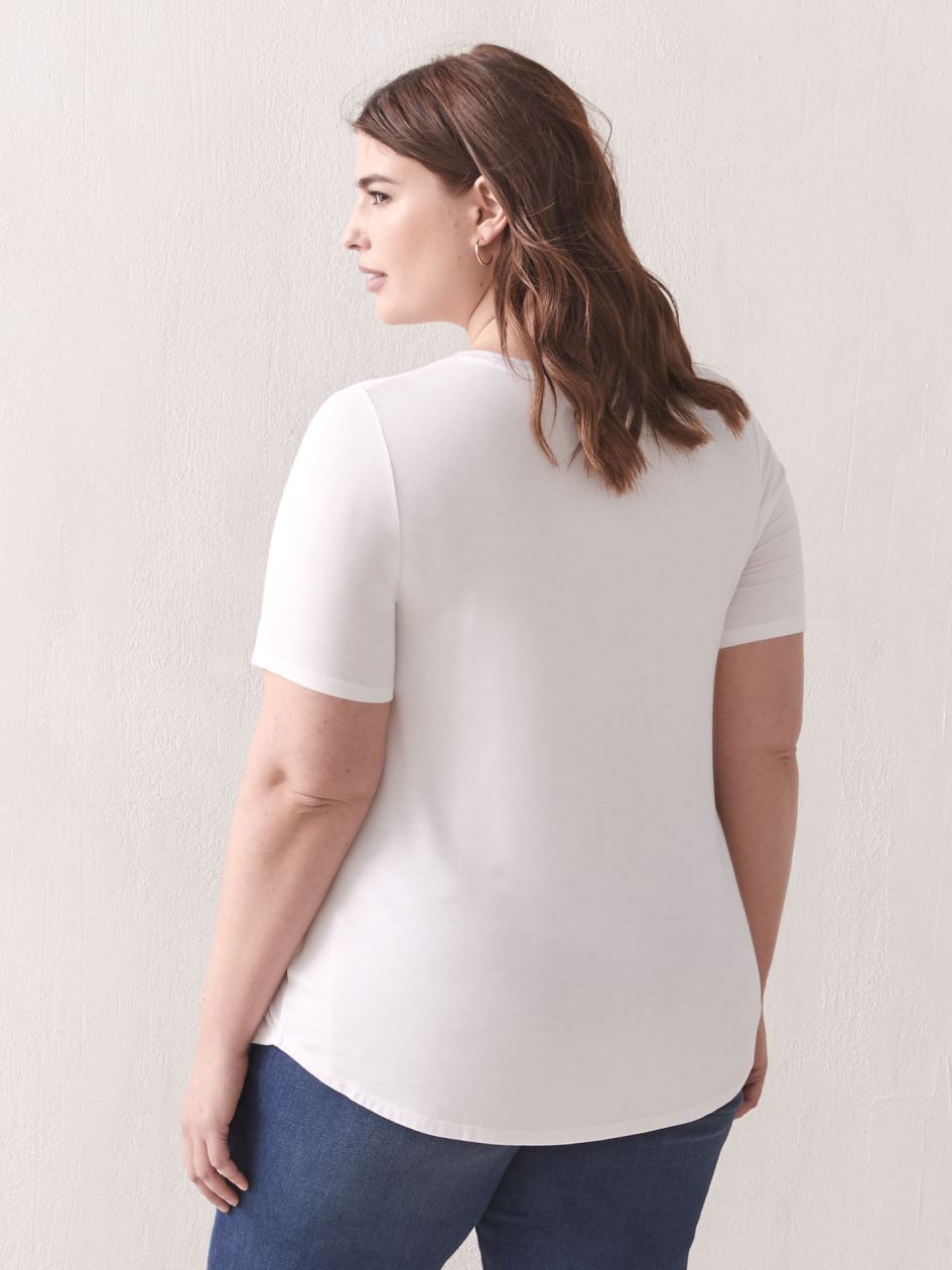 T-shirt coupe moderne, viscose et élasthanne - Addition Elle