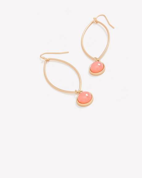 Loop Earrings with Coloured Pendant Bead