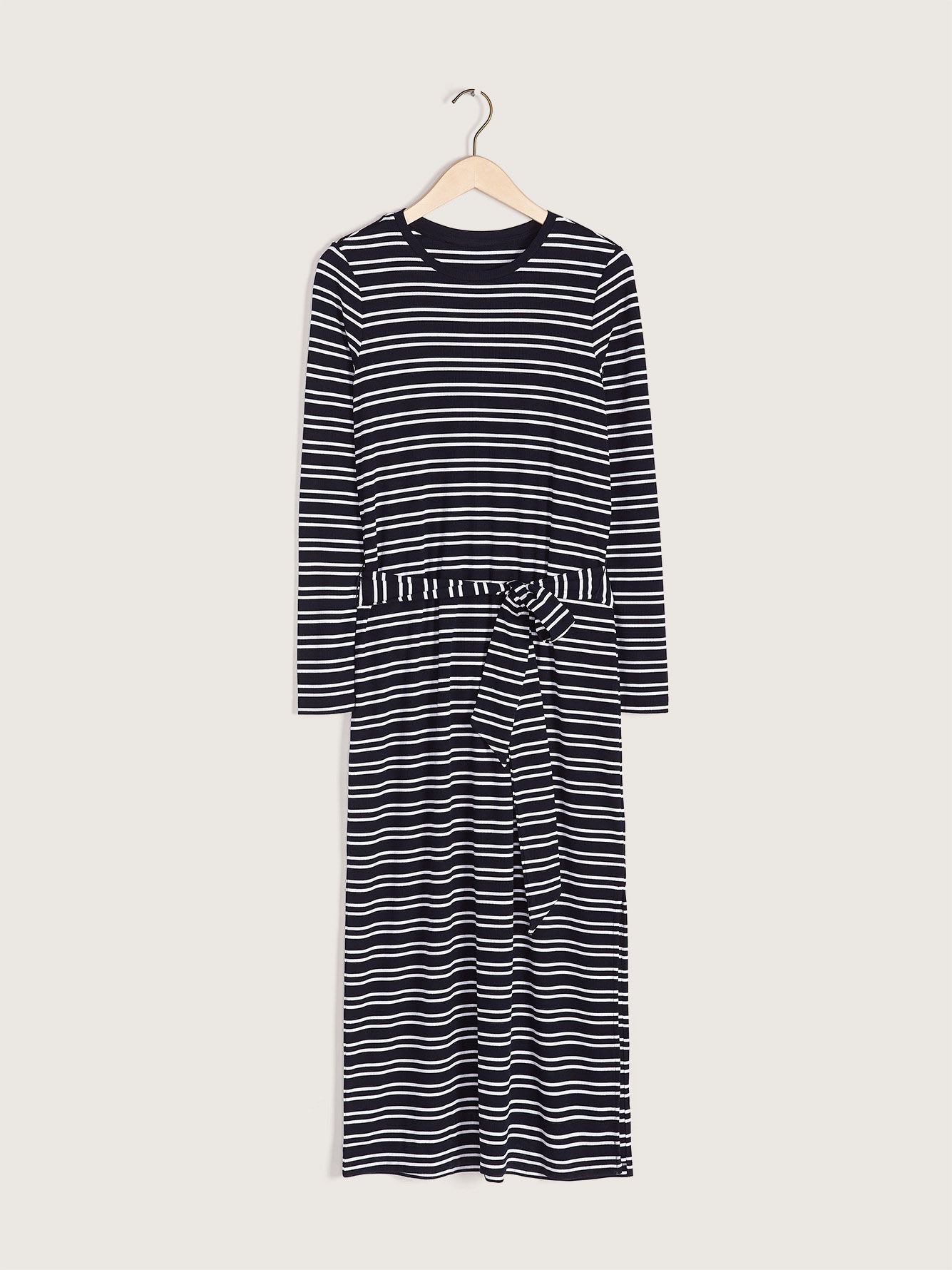 striped long sleeve t shirt dress