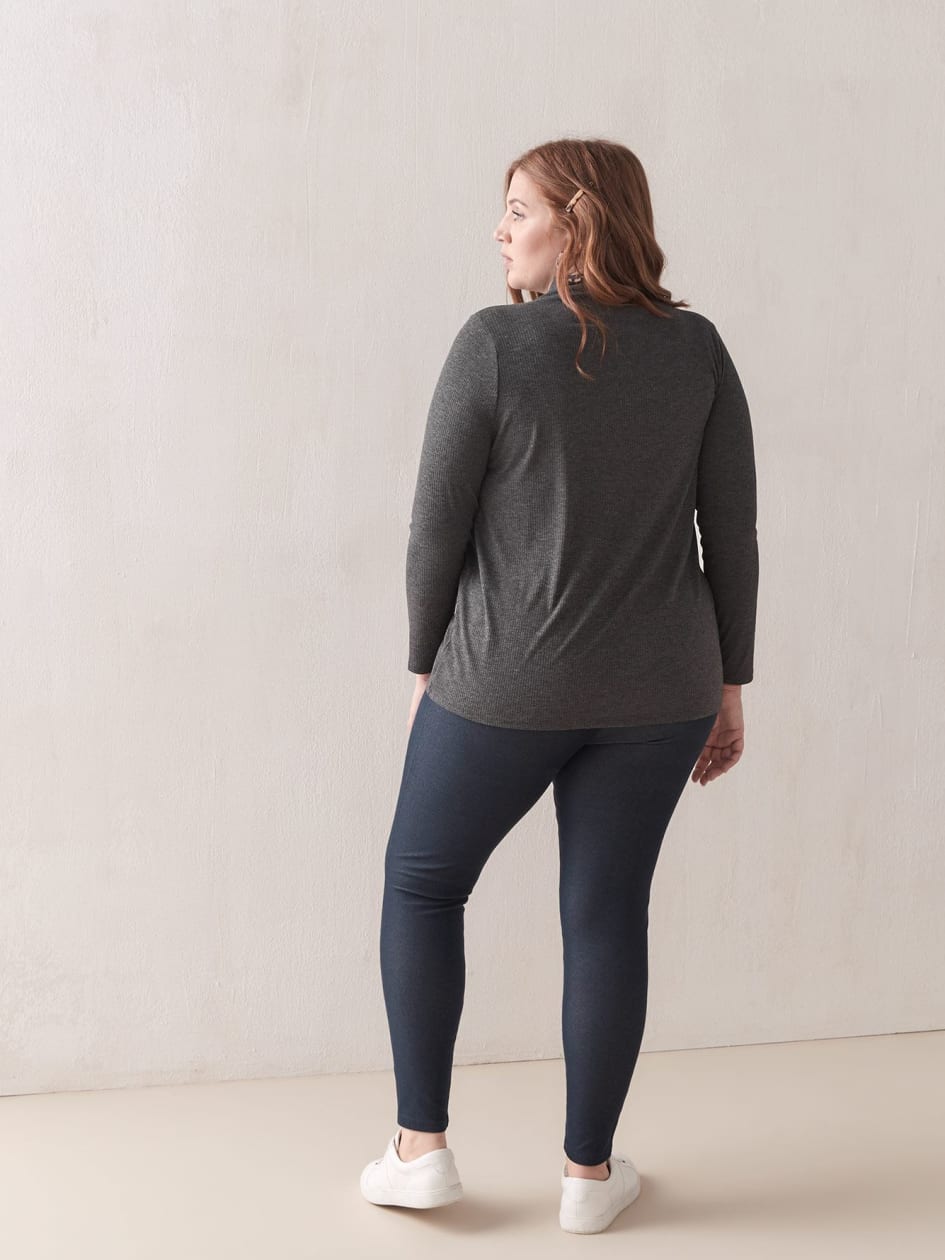 Petite Denim Leggings with Elastic Waistband Addition Elle Penningtons