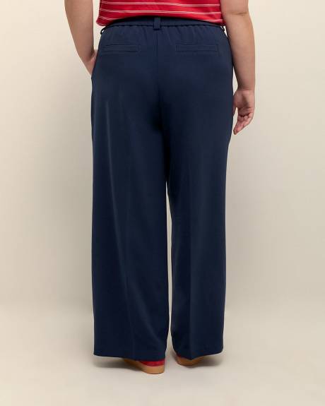 Petite, Blue Wide-Leg City Pant