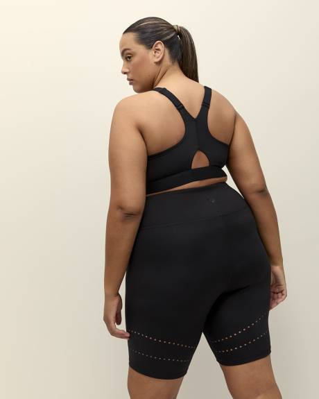 Black Wireless Medium Support Sports Bra with Front Zip Closure - Active Zone