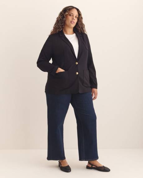 Responsible, Black Ponte de Roma Jacket with Tailoring Collar
