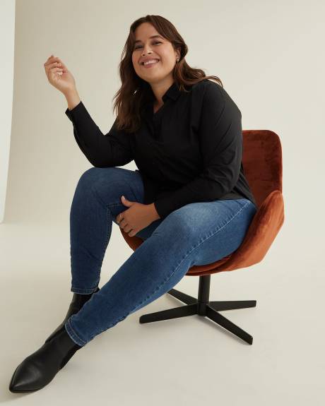 Black Buttoned Down Tunic Shirt