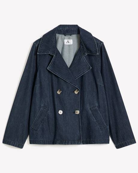 Responsible, Denim Double-Breasted Short Trench Coat - d/C JEANS