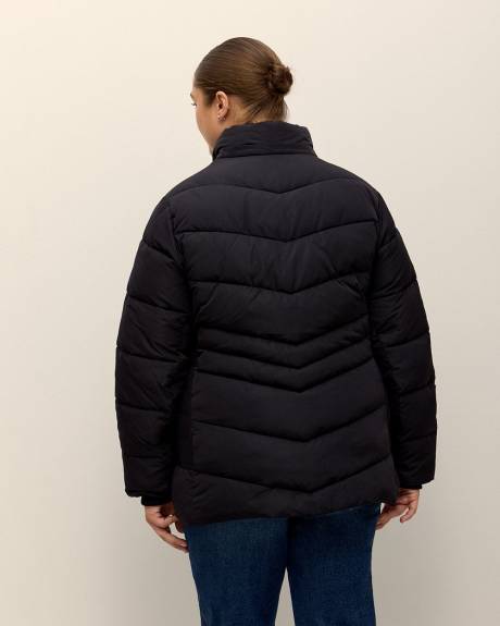Manteau d'hiver matelassé avec côtés froncés