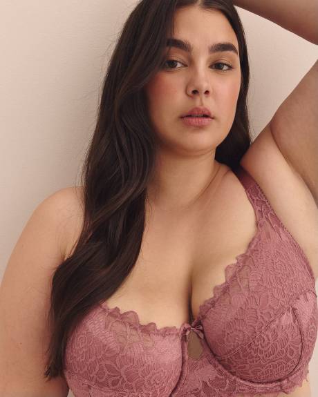 Unlined Lace Rose Underwire Bra - Déesse Collection