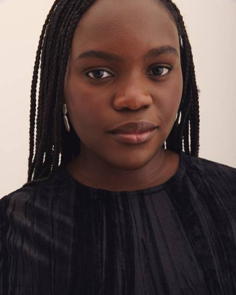 Robe t-shirt en velours avec noeud sur le côté