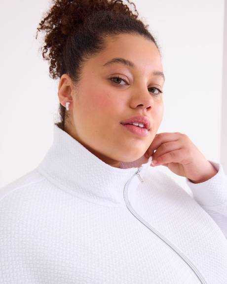 Blouson aviateur zippé en tricot français texturé - Active Zone