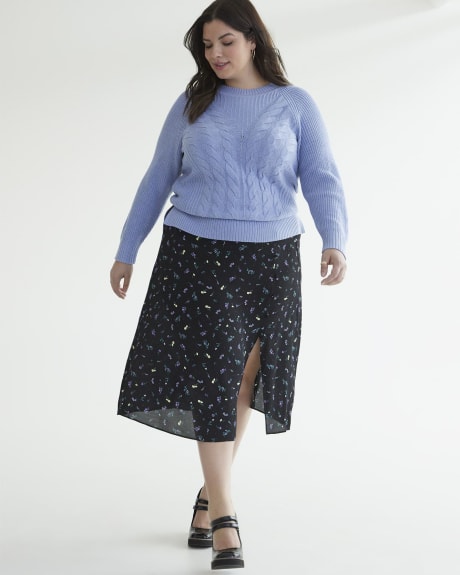 Printed Slip Midi Skirt