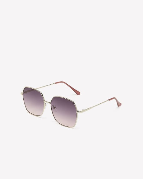 Geometrical Ombre Metal Sunglasses