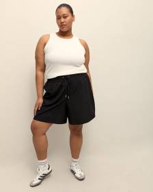 Responsible, Black 4-Way Stretch Bermuda Short with Pockets - Active Zone