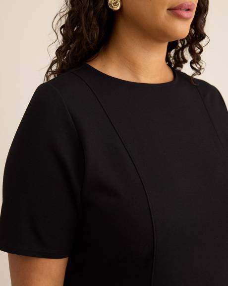 Fit and Flare Crewneck Knit Top