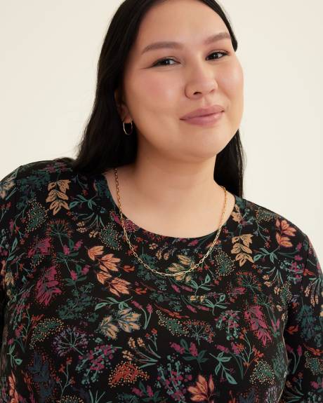 Elbow-Sleeve Sweetheart Swing Top