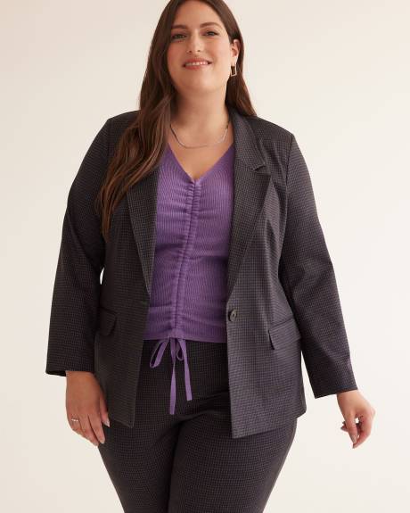 Plaid Ponte de Roma Jacket with Low Lapels