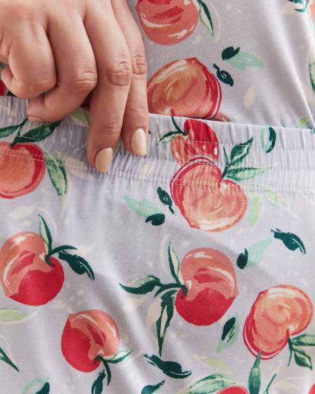 Short boxer à motif de fruits avec ourlet à franges, tissu responsable - ti VOGLIO