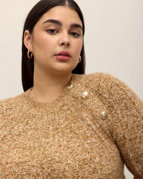 Chandail en tricot de lurex à col rond