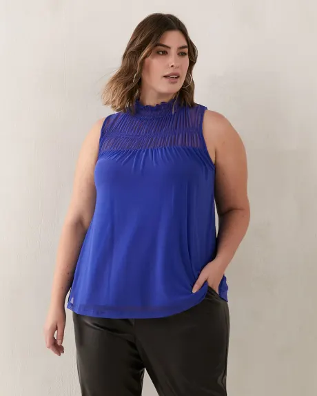 Mesh A-Line Sleeveless Top - Addition Elle