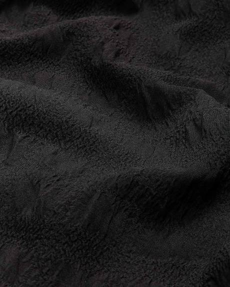 Black Ruffled Edge Wrap Dress - Addition Elle