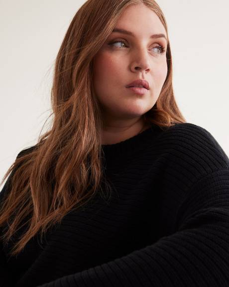 Cotton Sweater with Ottoman Stitches