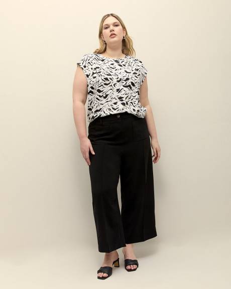 Responsible, Extended-Sleeve Mixed Blouse