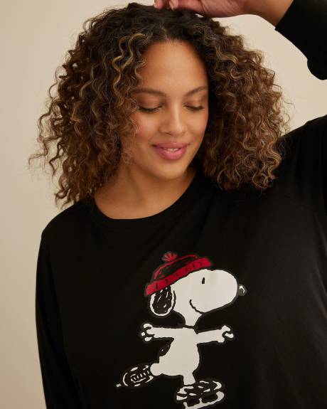Long-Sleeve Pyjama Sweatshirt with Snoopy Print - ti Voglio