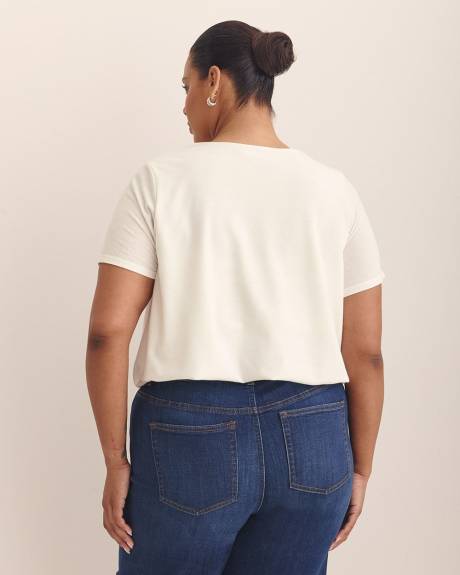 Bubble-Hem Short-Sleeve Top
