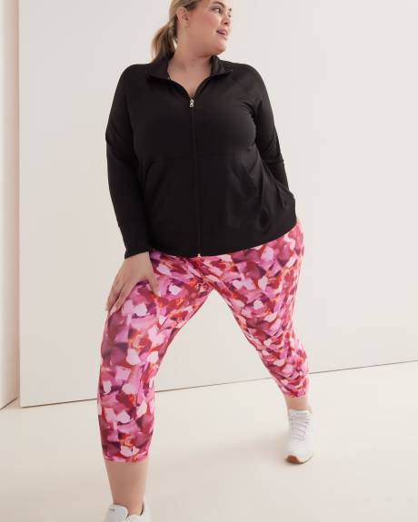 Mock-Neck Zipper Jacket with Raglan Sleeves - Active Zone