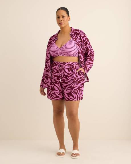 Short en lin m&eacute;lang&eacute; &agrave; enfiler