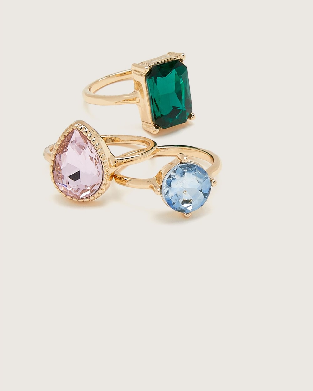 Glass Stone Rings, Set of 3 Penningtons