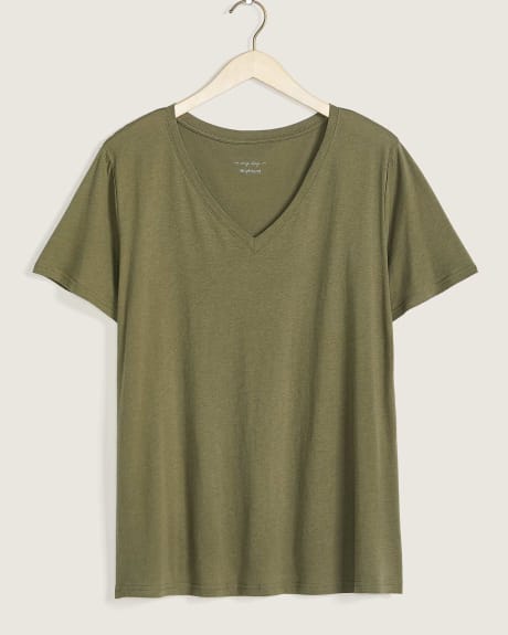 T-shirt coupe boyfriend à col en V - In Every Story