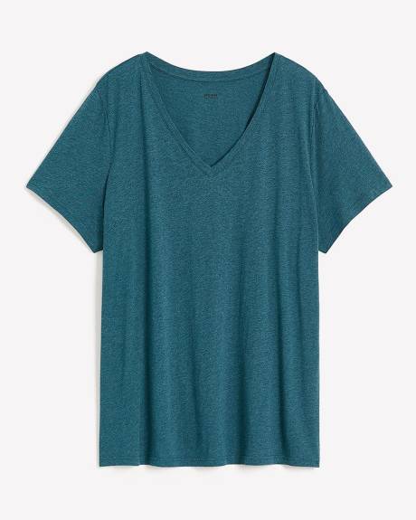 Boyfriend-Fit Short-Sleeve V-Neck Tee - PENN. Essentials