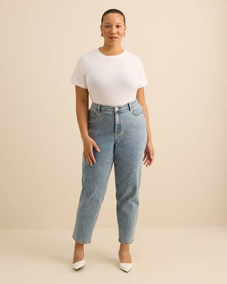 Embellished High-Rise Mom Jeans - Addition Elle