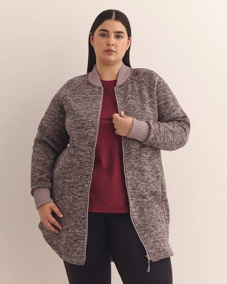 Long Bonded Fleece Bomber Jacket - Active Zone