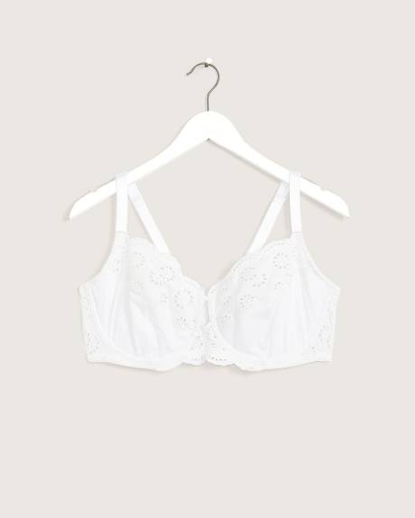 Soutien-gorge en dentelle blanche non doublé, avec armatures - Déesse Collection