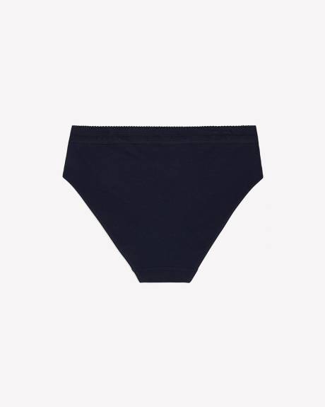 Culotte échancrée en mélange de coton avec élastique en dentelle à la taille - ti Voglio